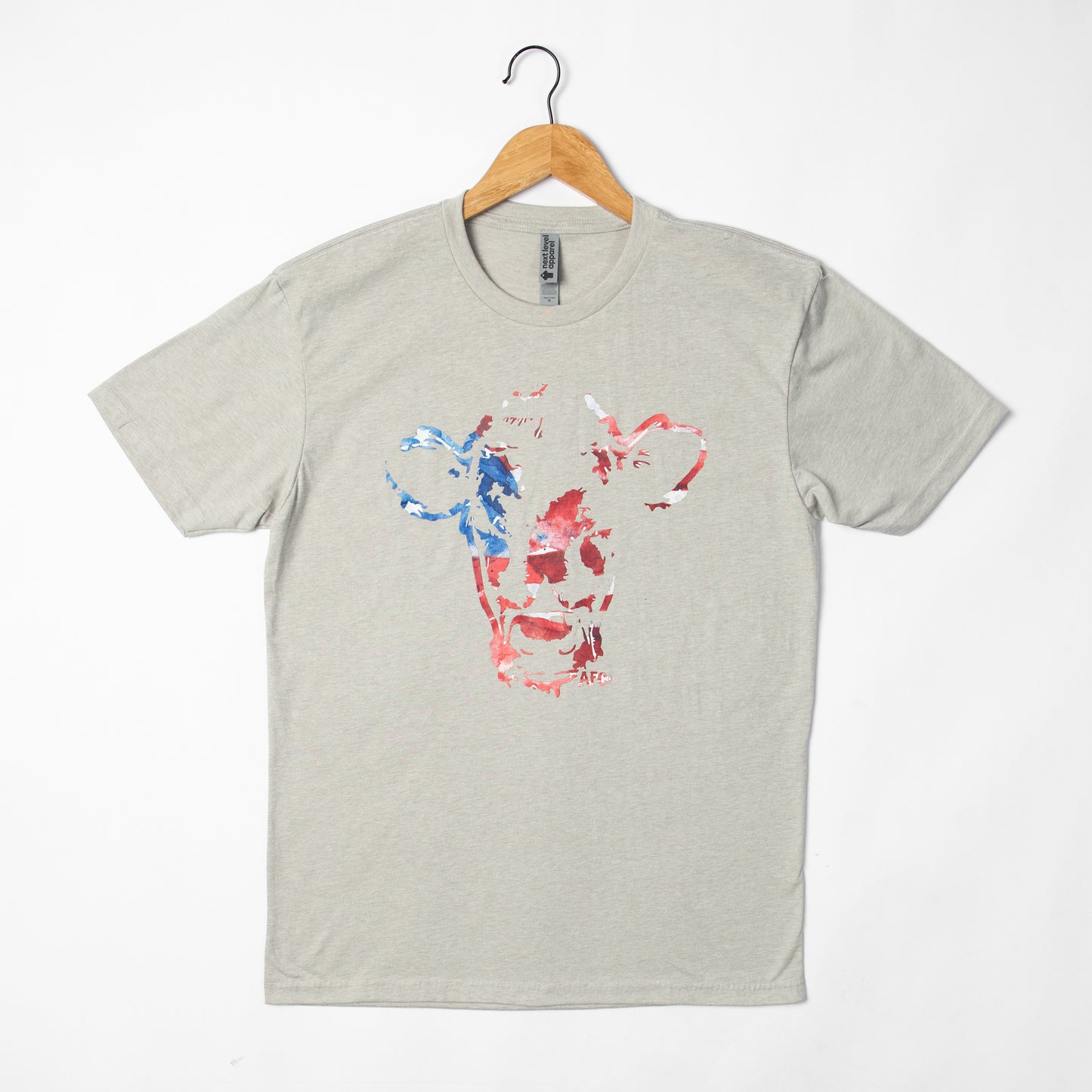 Patriotic Watercolor Cow Tee