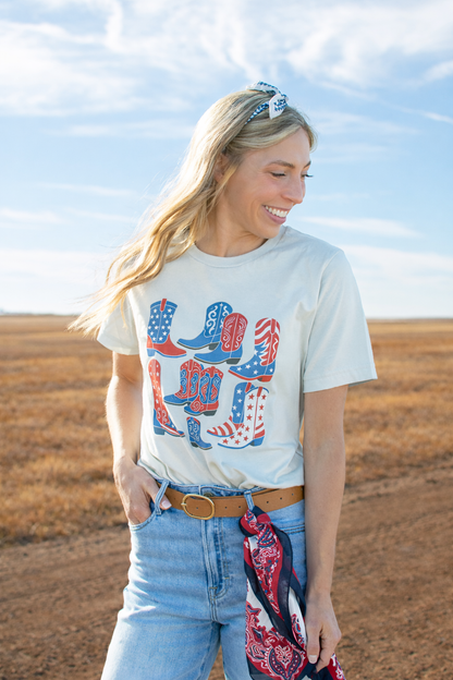Patriotic Western Boots Tee