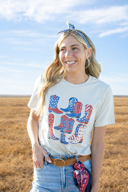 Patriotic Western Boots Tee