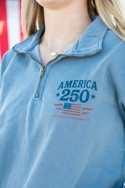 Patriotic 'America 250' Blue 1/4 Zip