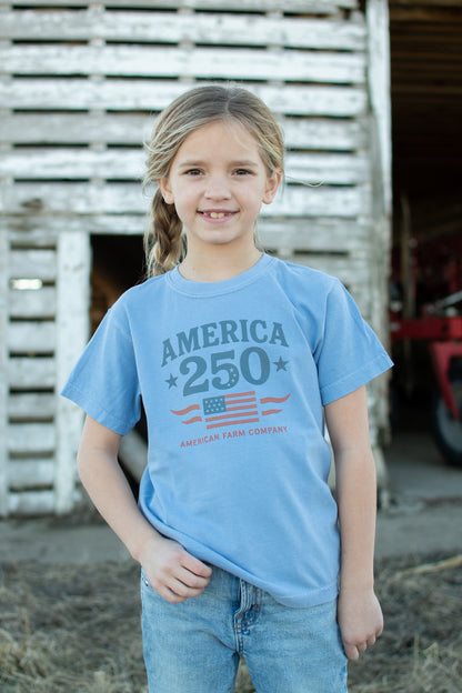 Patriotic 'America 250' Toddler/Youth Blue Tee