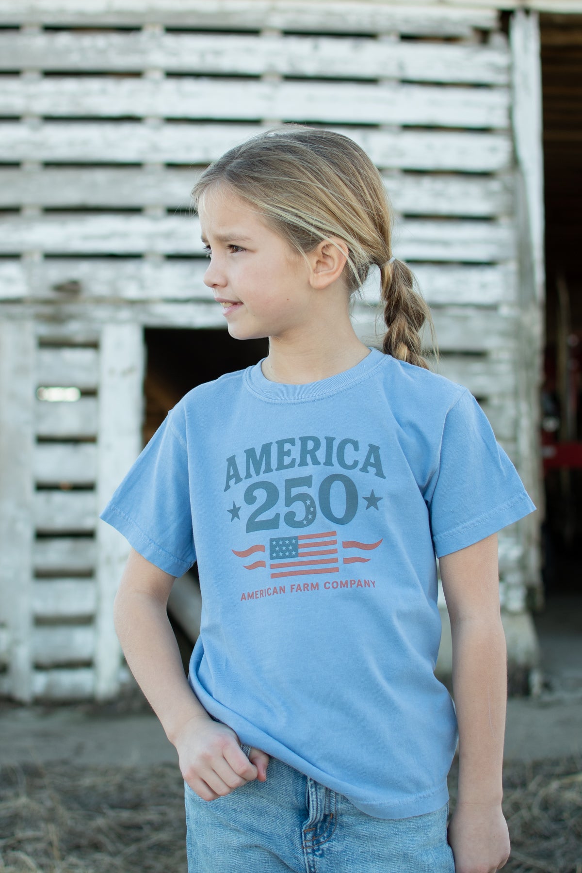 Patriotic 'America 250' Toddler/Youth Blue Tee