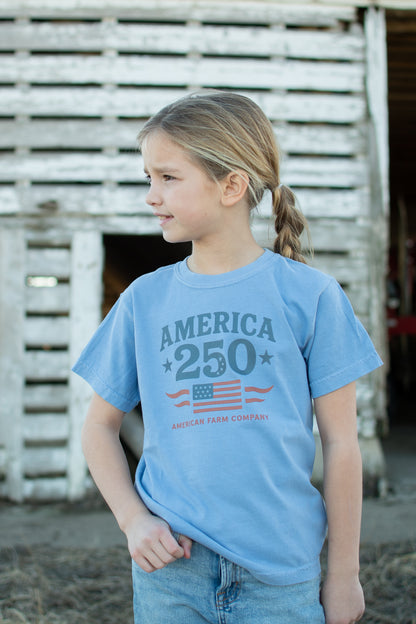Patriotic 'America 250' Toddler/Youth Blue Tee