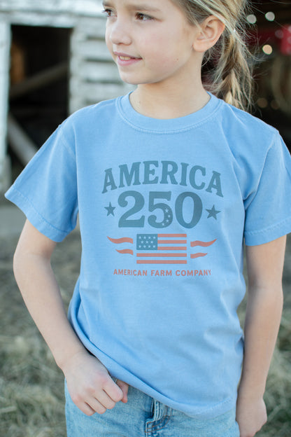 Patriotic 'America 250' Toddler/Youth Blue Tee