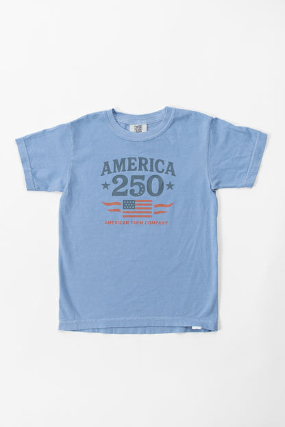 Patriotic 'America 250' Toddler/Youth Blue Tee