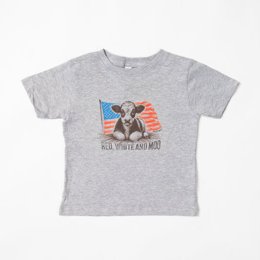 Patriotic Calf 'Red, White, & Moo' Toddler Tee