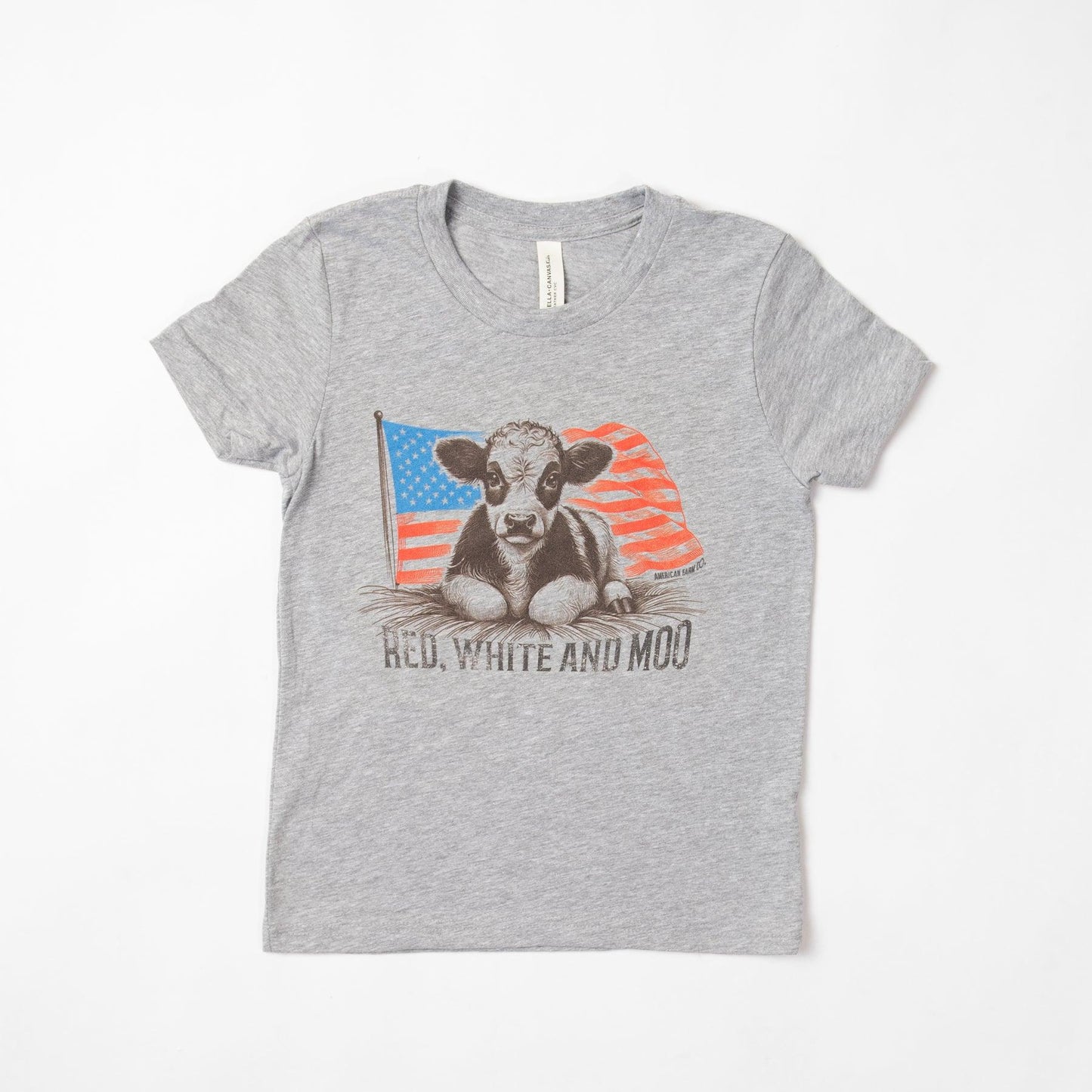 Patriotic Calf 'Red, White, & Moo' Toddler/Youth Tee