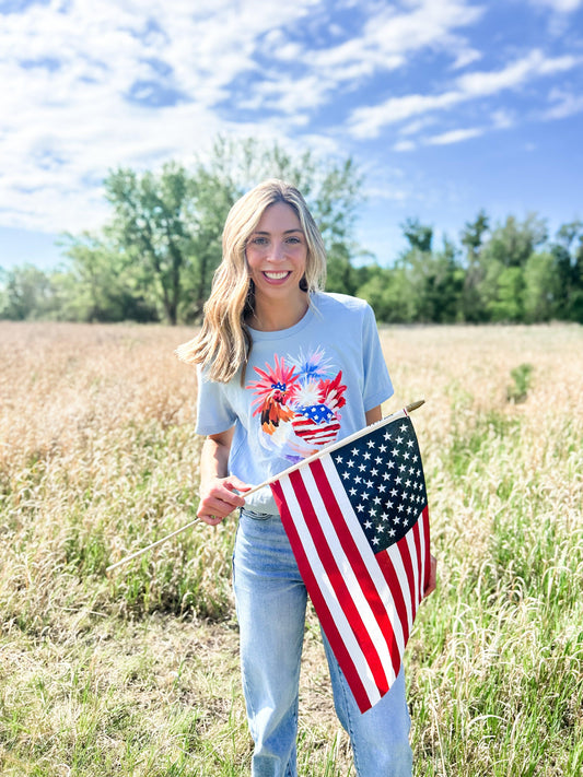 Patriotic Chicken Fireworks Tee