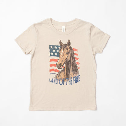 Patriotic Horse 'Land of the Free' Toddler/Youth Tee