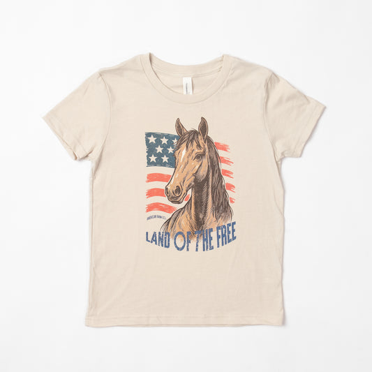 Patriotic Horse 'Land of the Free' Youth Tee