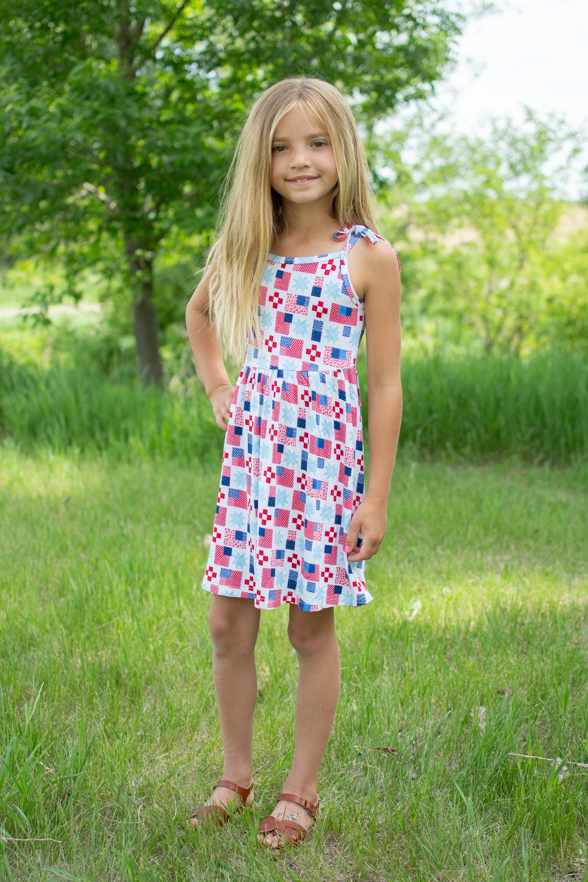 Patriotic Patchwork Toddler/Youth Bamboo Dress