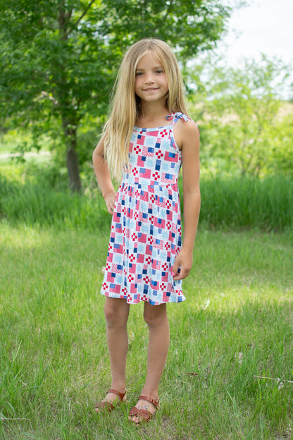 Patriotic Patchwork Toddler/Youth Bamboo Dress