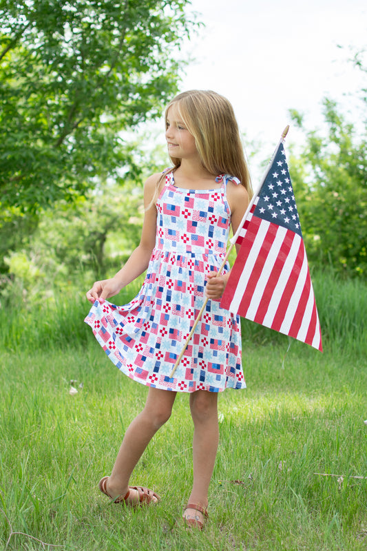 Patriotic Patchwork Toddler/Youth Bamboo Dress