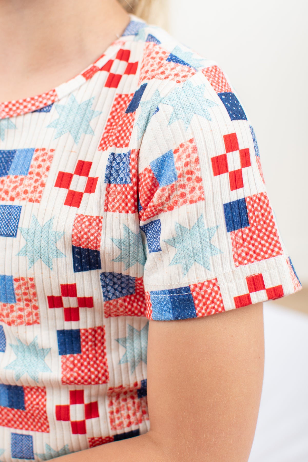 Patriotic Patchwork Toddler/Youth Ribbed Cotton Pajama Set