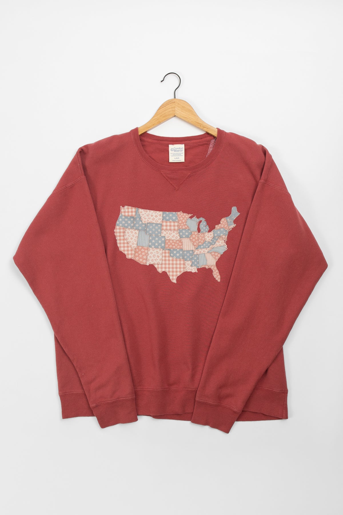 Patriotic Patchwork United States Crewneck