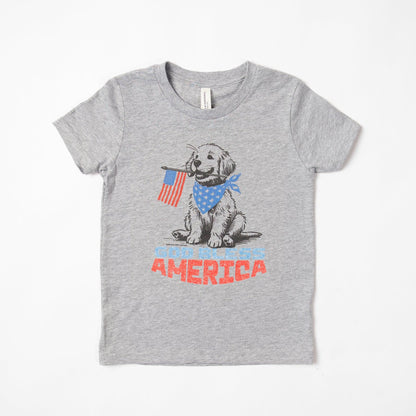 Patriotic Puppy 'God Bless America' Toddler/Youth Tee