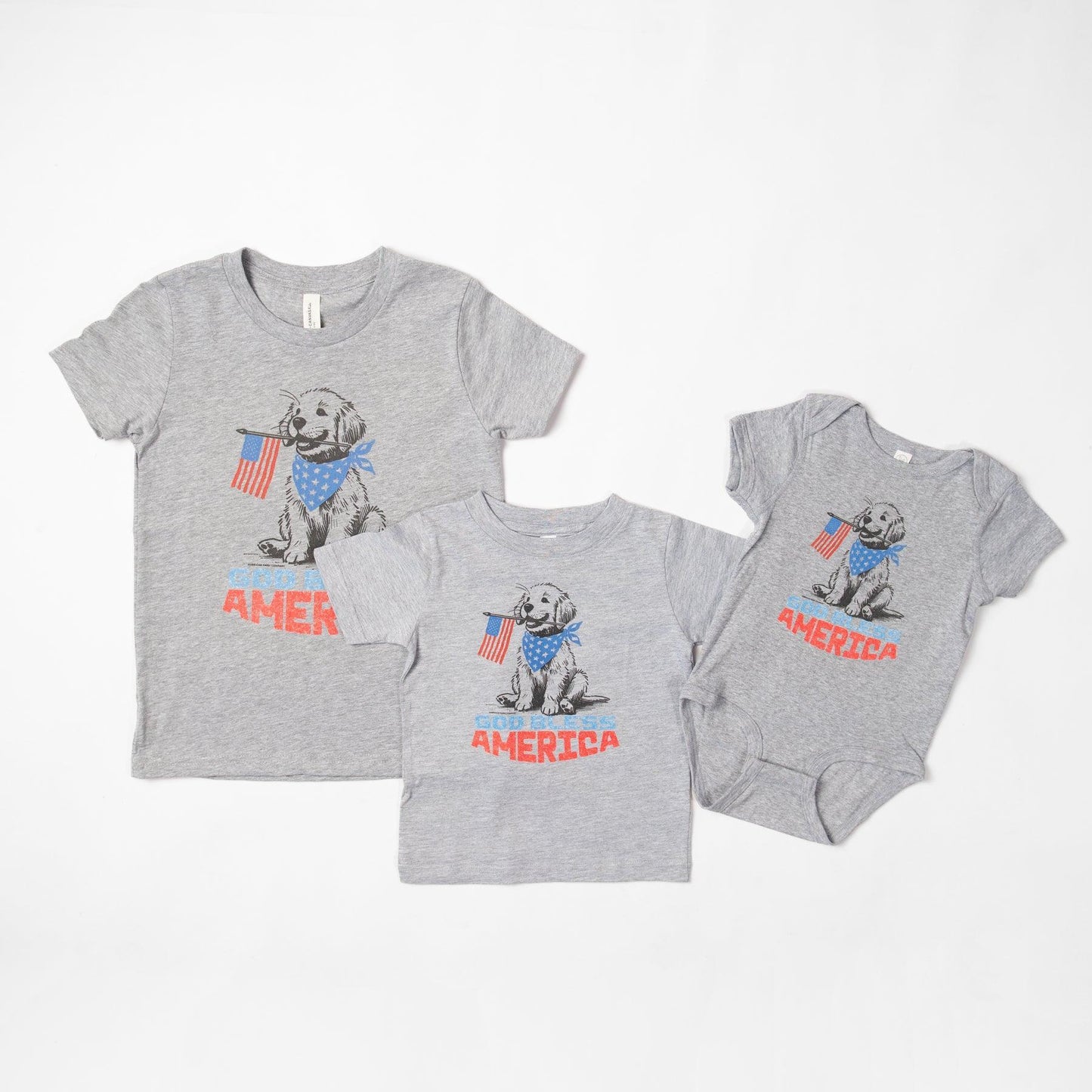 Patriotic Puppy 'God Bless America' Toddler/Youth Tee