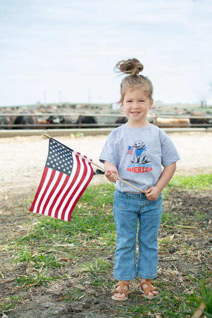 Patriotic Puppy 'God Bless America' Toddler/Youth Tee