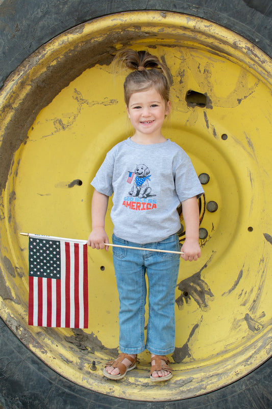 Patriotic Puppy 'God Bless America' Toddler/Youth Tee