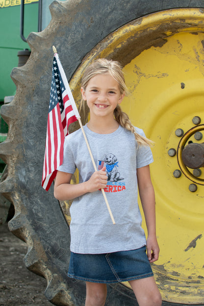 Patriotic Puppy 'God Bless America' Toddler/Youth Tee