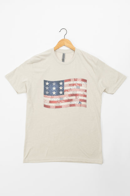Patriotic Quilted American Flag Tee