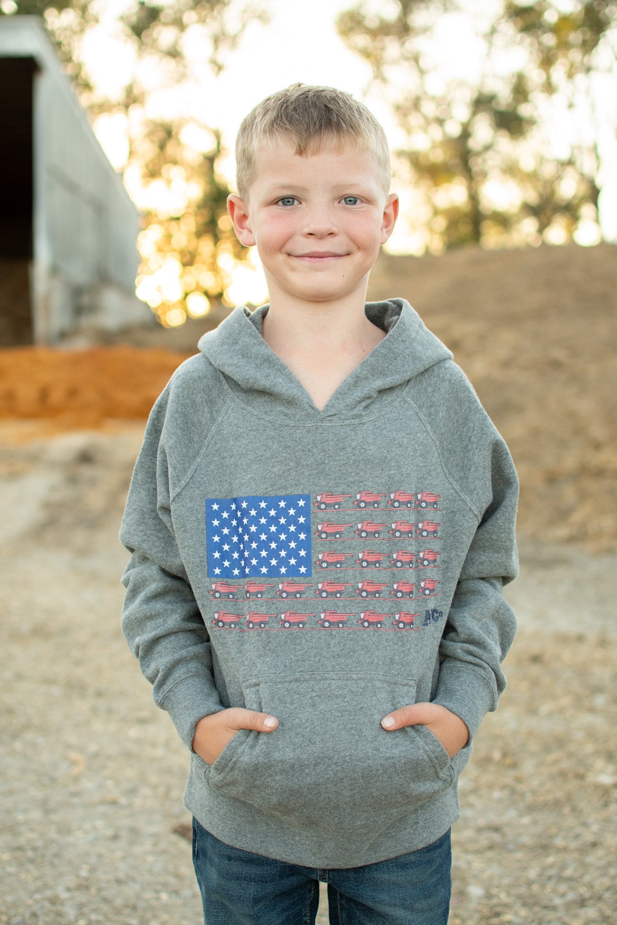 Patriotic Red Combine Flag Toddler/Youth Hoodie