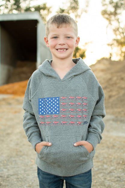 Patriotic Red Combine Flag Toddler/Youth Hoodie