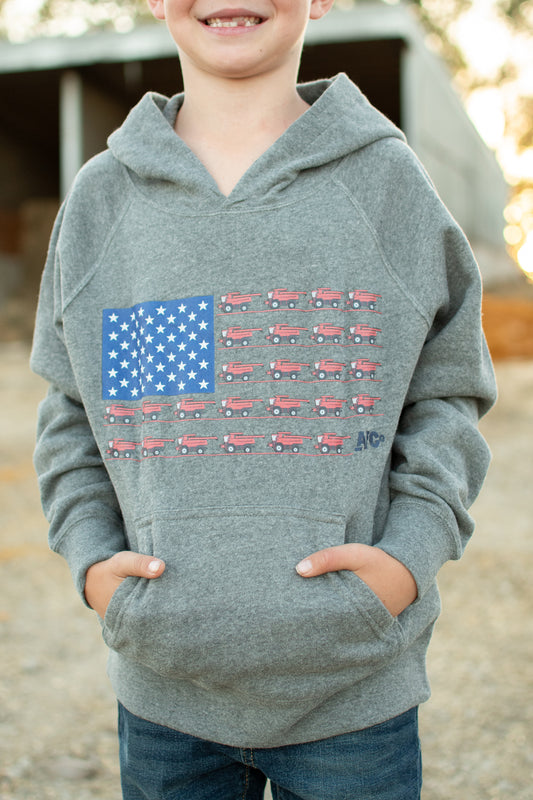 Patriotic Red Combine Flag Toddler/Youth Hoodie