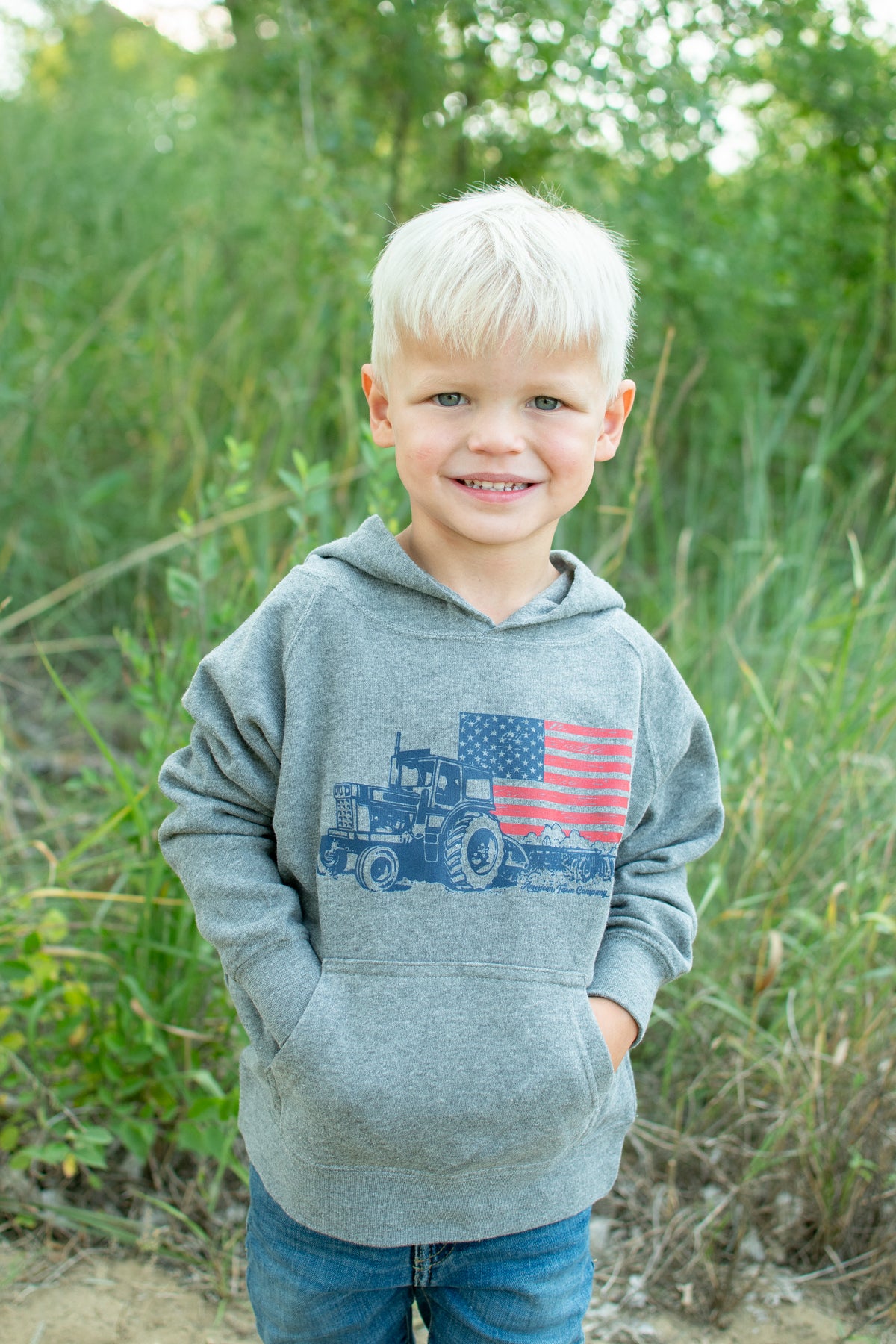 Patriotic Tractor Toddler/Youth Hoodie