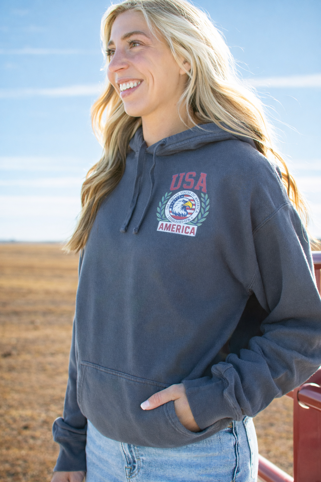 Patriotic 'USA' Red Seal Hoodie