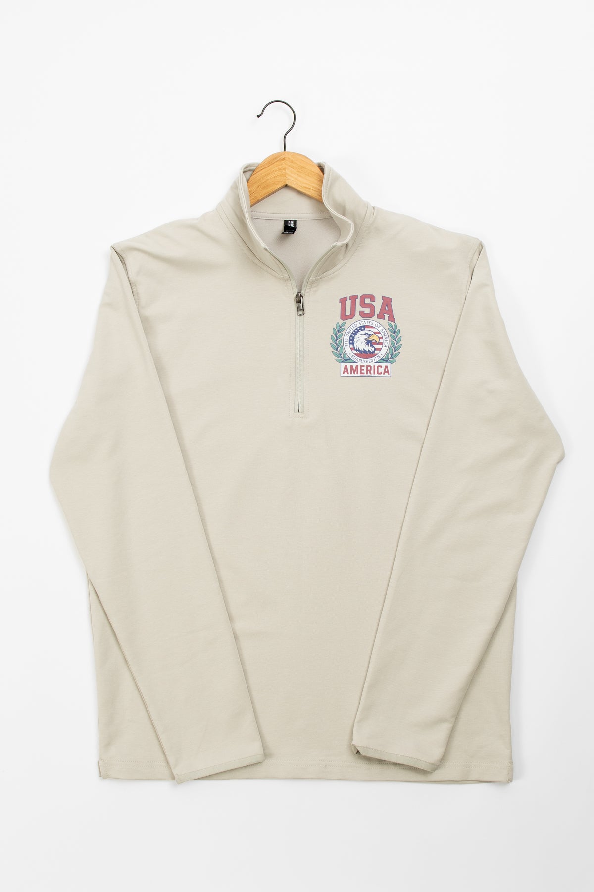 Patriotic 'USA' Red Seal Performance 1/4 Zip Pullover - Smoke
