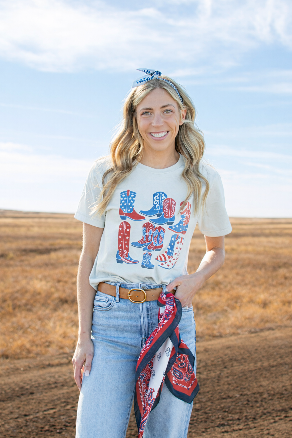 Patriotic Western Boots Tee