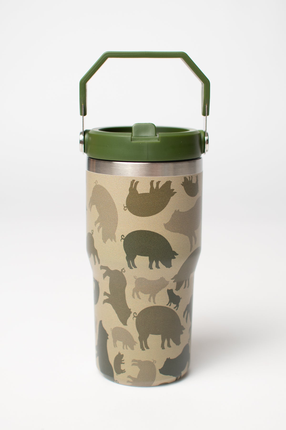 Pig Camo 20oz Kids Bucket Handle Tumbler