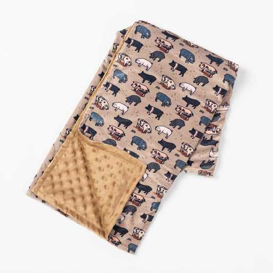 Pig Minky Baby Blanket - American Farm Company