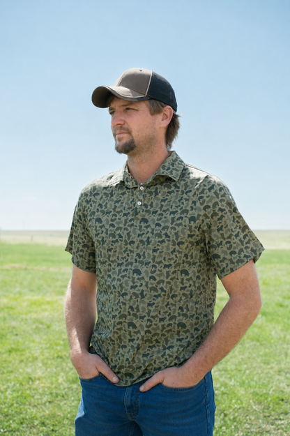 Pig Camo Adult Performance Polo