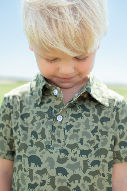 Pig Camo Baby/Youth Performance Polo