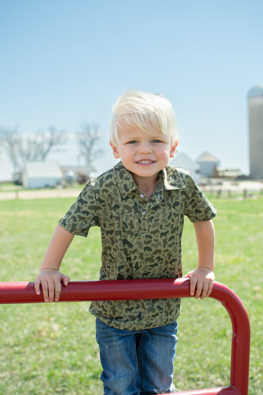 Pig Camo Baby/Youth Performance Polo