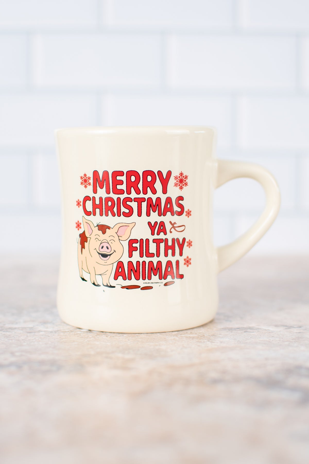 Pig 'Merry Christmas Ya Filthy Animal' Ceramic Mug