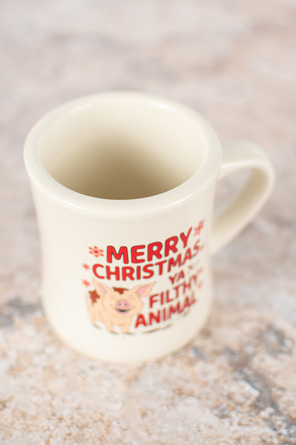 Pig 'Merry Christmas Ya Filthy Animal' Ceramic Mug