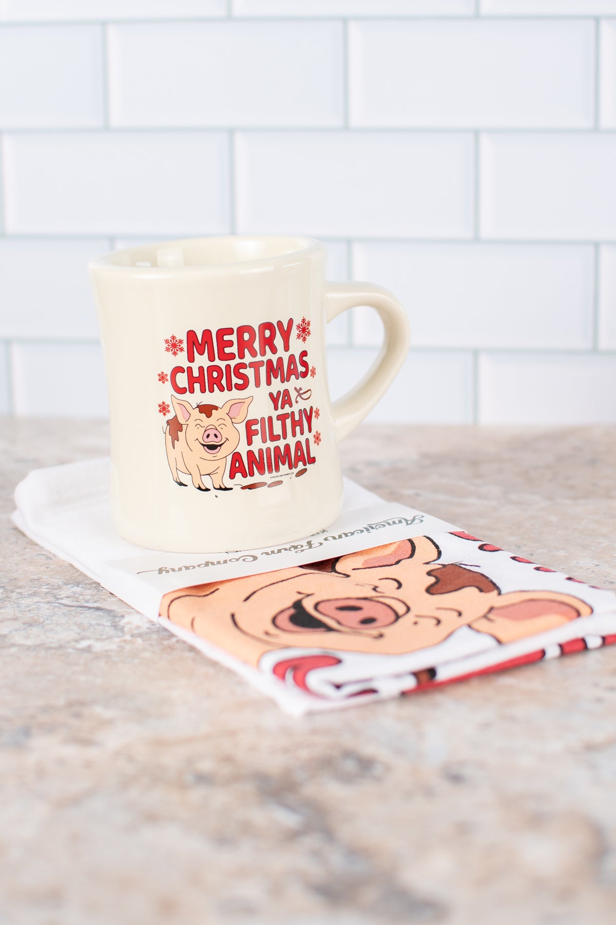 Pig 'Merry Christmas Ya Filthy Animal' Ceramic Mug