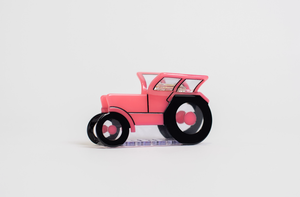 Pink Tractor Hair Clip