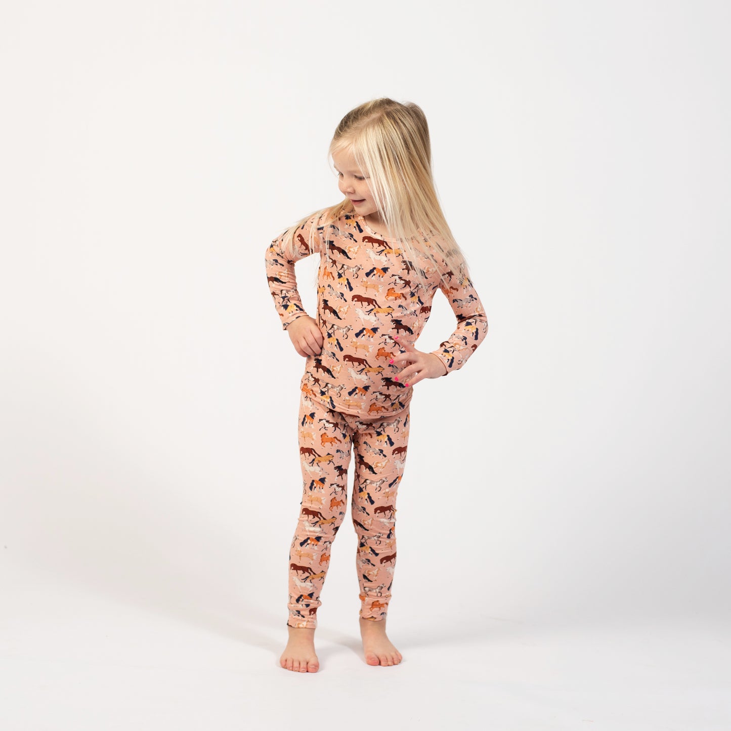 Pink Horse Toddler/Youth Bamboo Pajamas