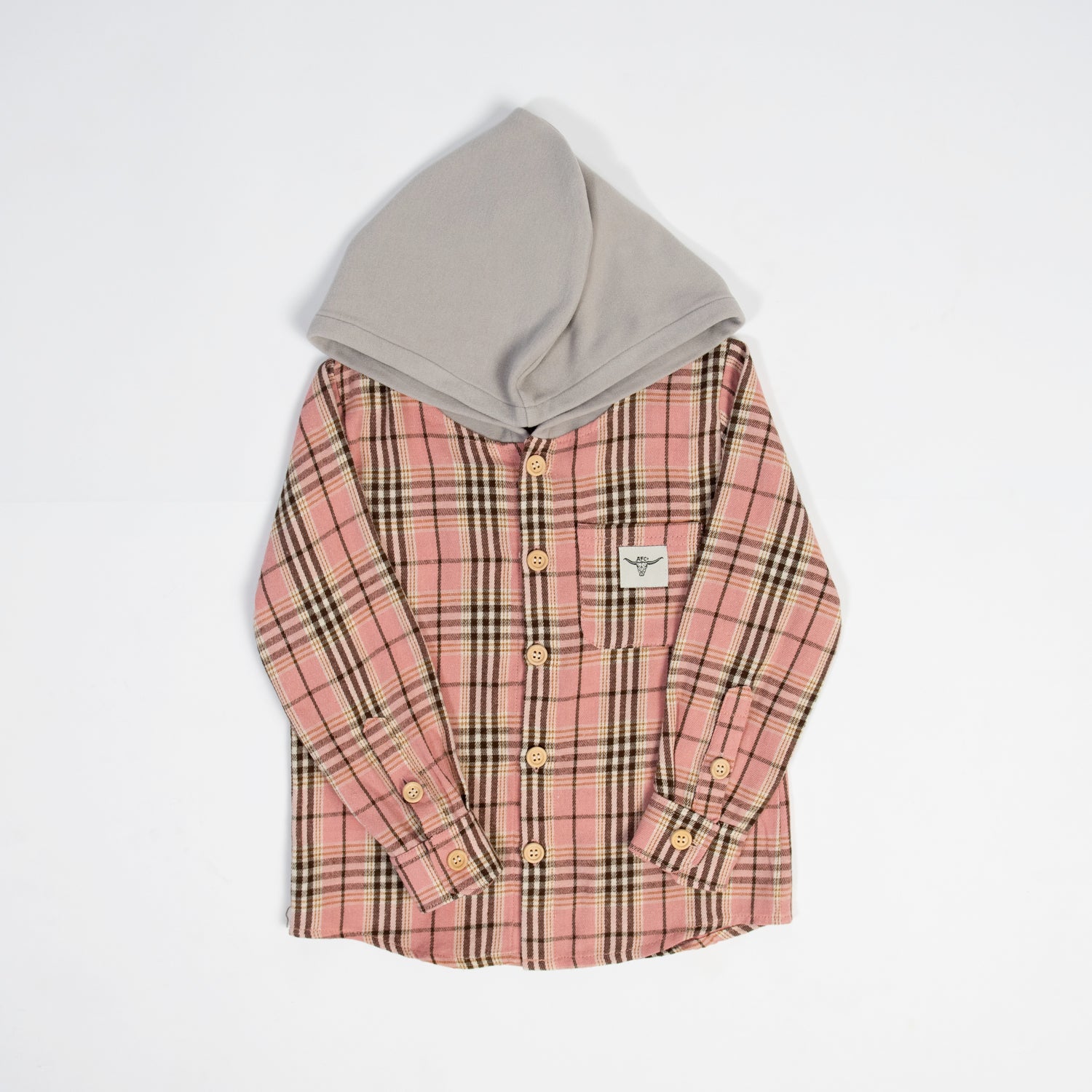 Pink Plaid Hooded Flannel Shirt - Baby/Youth - American Farm Company