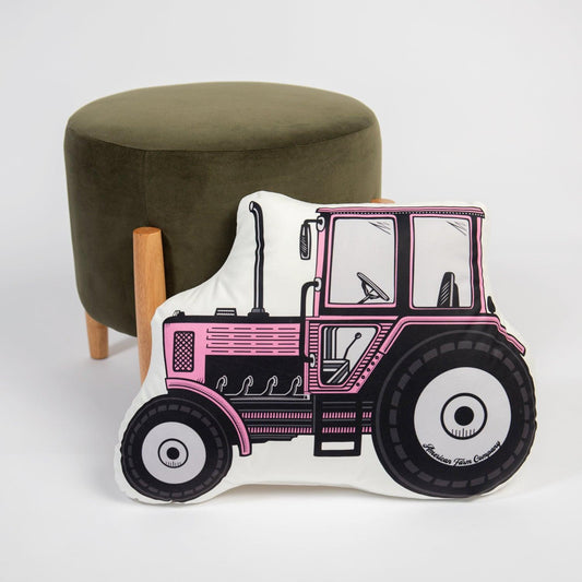 Pink Tractor Pillow - American Farm Company