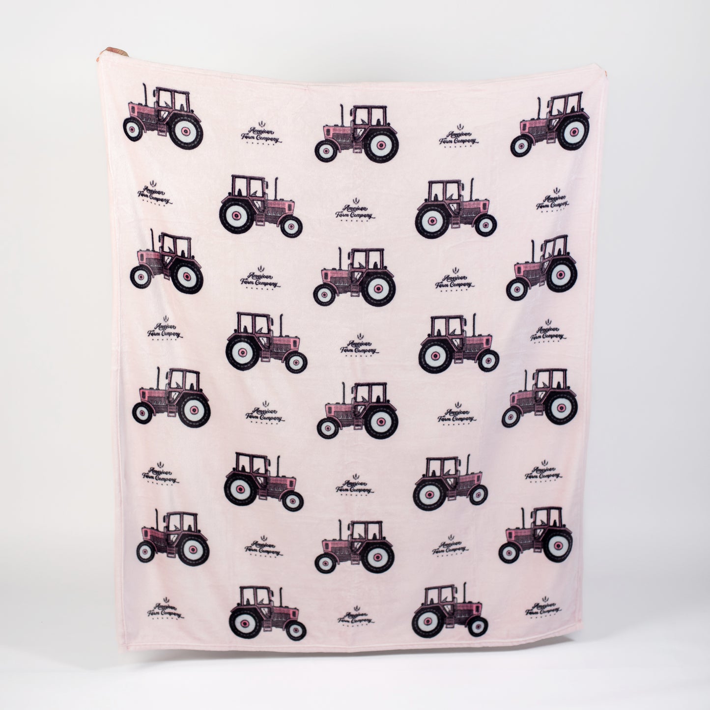 Pink Tractor Plush Blanket