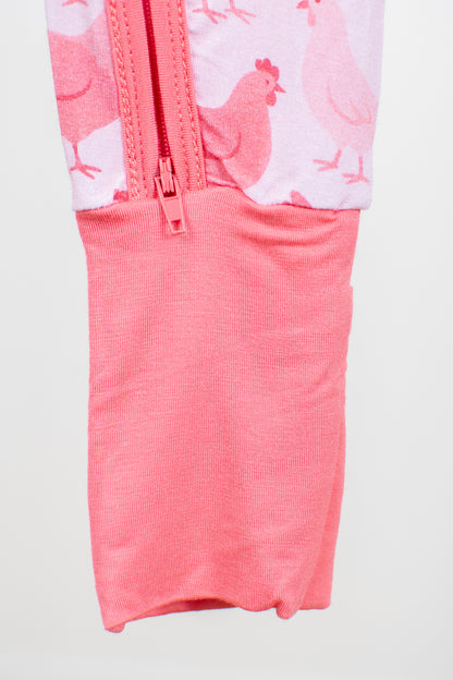 Pink Chicken Baby Bamboo Zippy