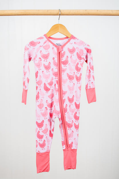 Pink Chicken Baby Bamboo Zippy