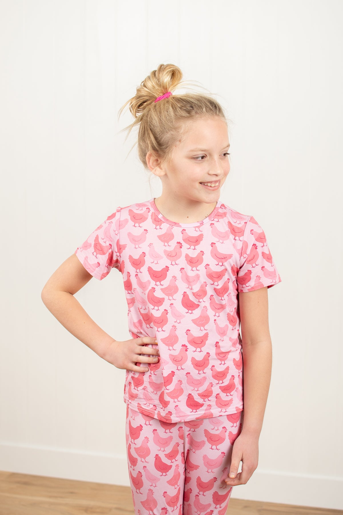 Pink Chicken Toddler/Youth Bamboo Pajama Set