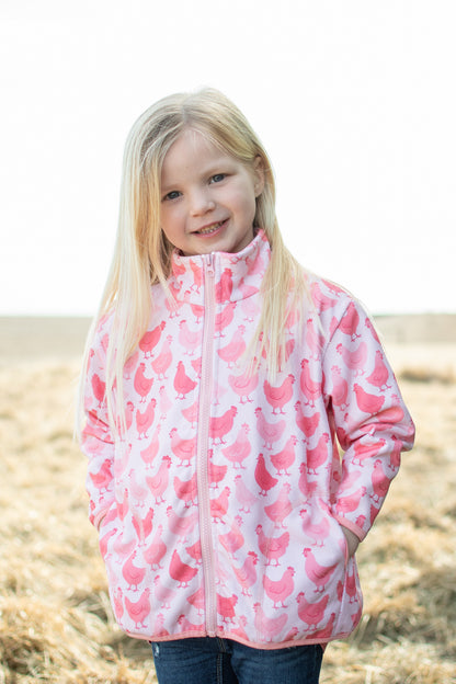 Pink Chicken Zip-Up Toddler/Youth Jacket