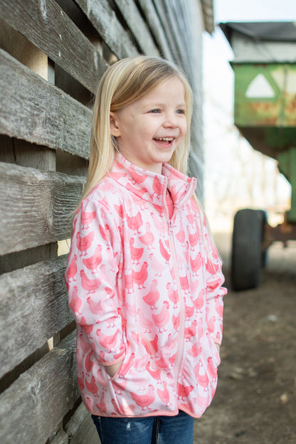 Pink Chicken Zip-Up Toddler/Youth Jacket